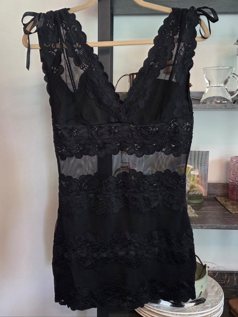 Super Sexy Black Lace Mini Dress Shirley Of Hollywood XL NWOT